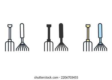 hayfork icons  symbol vector elements for infographic web