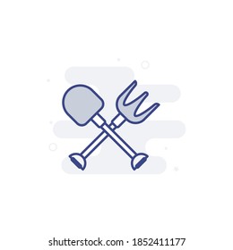 Hayfork illustration style vector icon.
