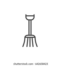 Hayfork line icon, outline vector sign, linear style pictogram isolated on white. Symbol, logo illustration. Editable stroke. Pixel perfect
