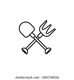 Hayfork outline icon style illustration. EPS 10 File