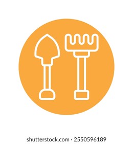 Icono de contorno de círculo de Vector de Hayfork . Archivo Eps 10
