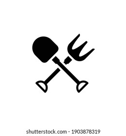 Hayfork vector solid icon style illustration. EPS 10 file