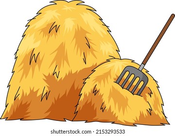 Haystack Cartoon Colored Clipart Illustration