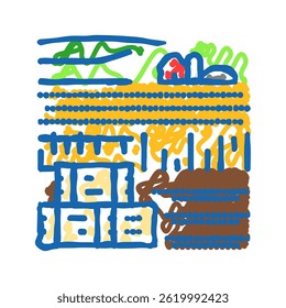 Hoystack Granja Granjero Doodle Icono Bosquejo Vector. Hoystack Granja Granjero Signo. Ilustración de símbolo aislado