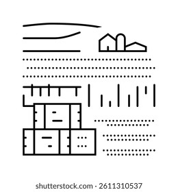 haystack farm farmer line icon vector. haystack farm farmer sign. isolated contour symbol black illustration