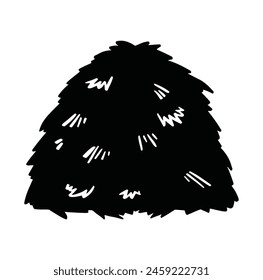 Haystack with hay silhouette symbol. vector illustration