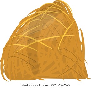 Haystack icon. Cartoon hay bale. Rural farming symbol