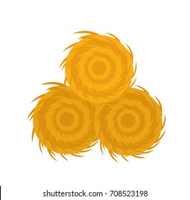 Haystack icon flat style. Isolated on white background. Vector illustration