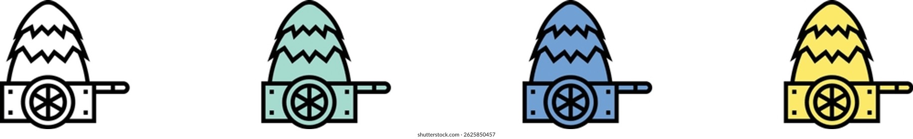 haystack icon. Outline, Green, Blue and Yellow Style Design Isolated On White Background