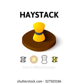 Haystack icon, vector symbol in flat, outline and isometric style