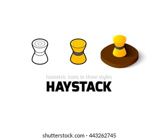 Haystack icon, vector symbol in flat, outline and isometric style