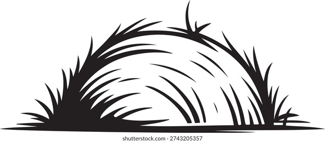 Haystack isolated on white background. Vector illustration. one line Art icon drawing
