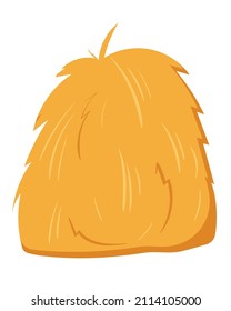 Haystack in minimalist style, hay isolated on white background. Vector stack of straw. Agriculture harvest, agricultural work vector illustration