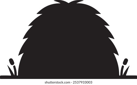 Haystack silhouette vector icon, black shape, illustration isolated on a white background.