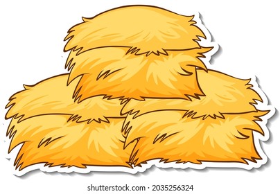 Haystack sticker on white background illustration
