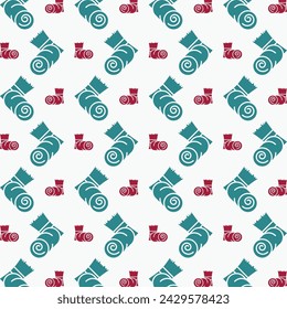Haystack symbol multicolor decorative trendy red repeating pattern vector illustration