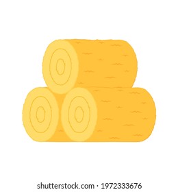 Haystack vector. Haystack on white background. Wheat straw.