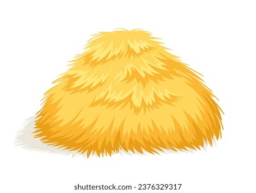 Haystack yellow concept. Agriculture and farming. Harvest and crop. Summer season harvesting symbol. Poster or banner. Cartoon flat vector illustration isdolated on white background