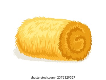 Haystack yellow concept. Agriculture and farming. Harvest and crop. Feed for animals and cattle. Template and layout. Cartoon flat vector illustration isdolated on white background