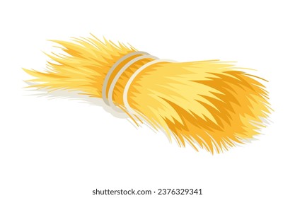 Haystack yellow concept. Agriculture and farming. Harvest and crop. Natural and organic product. Sticker for social networks. Cartoon flat vector illustration isdolated on white background