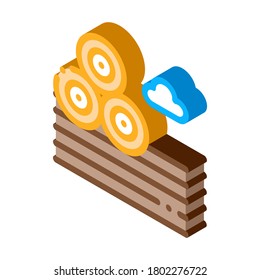 haystacks on ground icon vector. isometric haystacks on ground sign. color isolated symbol illustration