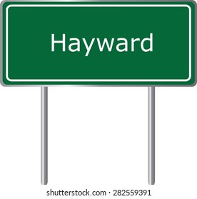 Hayward , California, road sign green vector illustration, road table, USA city