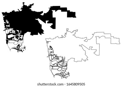 Hayward City, California (United States cities, United States of America, usa city) map vector illustration, scribble sketch City of Hayward map