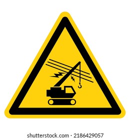 Hazadous Voltage Line Overhead Symbol Sign, Vector Illustration, Isolated On White Background Label. EPS10