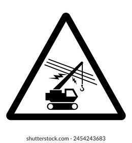 Hazadous Voltage Line Overhead Symbol Sign, Vector Illustration, Isolated On White Background Label. EPS10