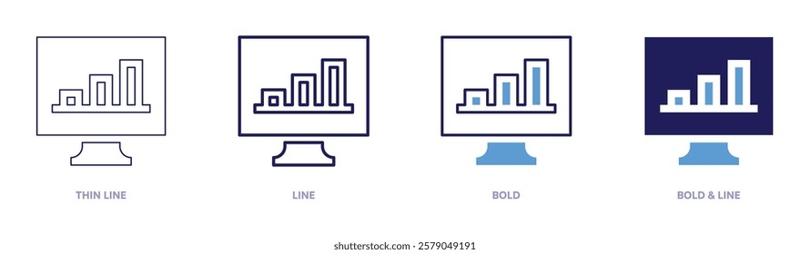 Hazard analysis icon in 4 different styles. Thin Line, Line, Bold, and Bold Line. Duotone style. Editable stroke.