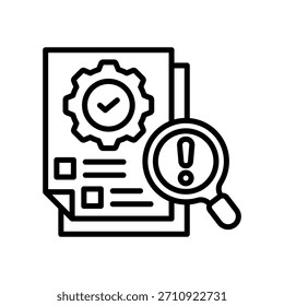 Hazard Analysis Icon Line Vector Illustration