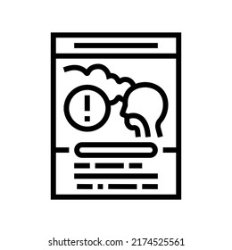 hazard asbestos line icon vector. hazard asbestos sign. isolated contour symbol black illustration