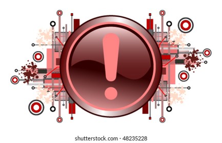 Hazard attention warning icon with exclamation mark