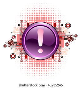 Hazard attention warning icon with exclamation mark