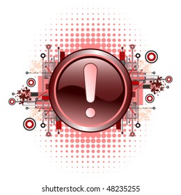 Hazard attention warning icon with exclamation mark