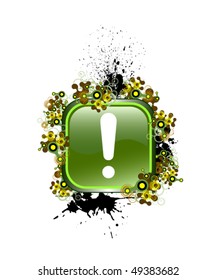 Hazard attention warning icon with exclamation mark