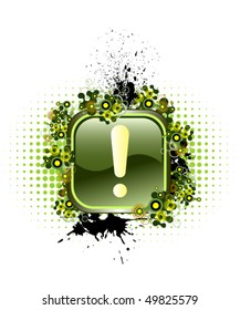 Hazard attention warning icon with exclamation mark