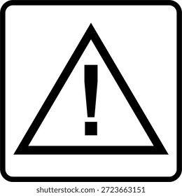 Um ícone de símbolo de aviso de atenção ao risco indicando um possível perigo ou cuidado. Design plano simples com ênfase visual clara, isolado em um fundo branco. Vetor editável adequado para sinalização de segurança, avisos industriais, instruções, rótulos e uso de impressão.