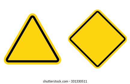 Hazard blank sign set . Warning sign . Vector illustration