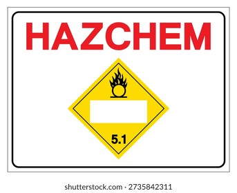 Hazard Chemical Blank Oxidizer Class 5.1 Symbol Sign, Vector Illustration, Isolate On White Background, Label .EPS10