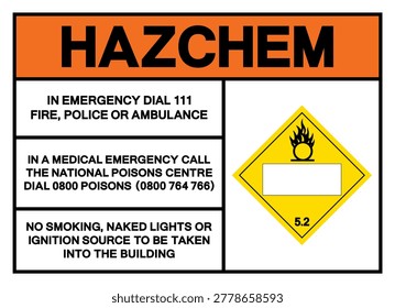 Hazard Chemical Blank Oxidizer Class 5.2 Symbol Sign, Vector Illustration, Isolate On White Background, Label .EPS10