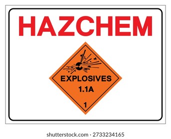 Hazard Chemical Classs 1 Explosives 1.1A Symbol Sign , Vector Illustration, Isolate On White Background Label. EPS10