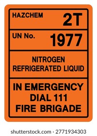 Hazard Chemical Nitrogen Refgigerated Liquid UN 1977 Symbol Sign, Vector Illustration, Isolate On White Background, Label. EPS10