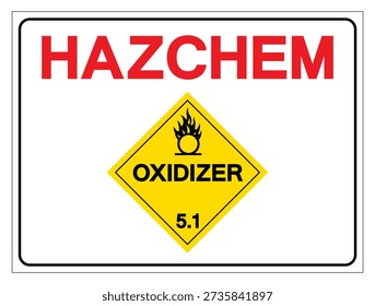 Hazard Chemical Oxidizer Class 5.1 Symbol Sign, Vector Illustration, Isolate On White Background, Label .EPS10