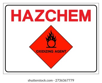 Hazard Chemical Oxidizing Agent Symbol Sign, Vector Illustration, Isolate On White Background, Label.EPS10