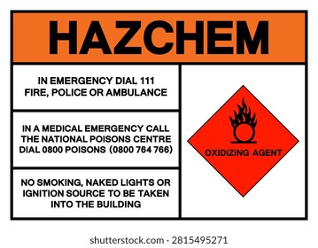 Hazard Chemical Oxidizing Agent Symbol Sign, Vector Illustration, Isolate On White Background, Label.EPS10