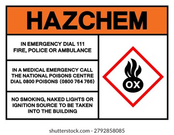 Hazard Chemical Oxidizing Materials Sign ,Vector Illustration, Isolate On White Background Label. EPS10