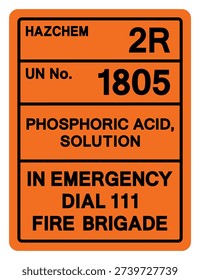 Hazard Chemical Phosphoric Acid Solution UN1805 Symbol Sign, Vector Illustration, Isolate On White Background Label. EPS10