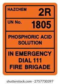 Hazard Chemical Phosphoric Acid Solution UN 1805 Symbol Sign, Vector Illustration, Isolate On White Background, Label. EPS10
