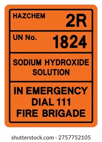 Hazard Chemical Sodium Hydroxide Solution UN 1824 Symbol Sign, Vector Illustration, Isolate On White Background, Label. EPS10